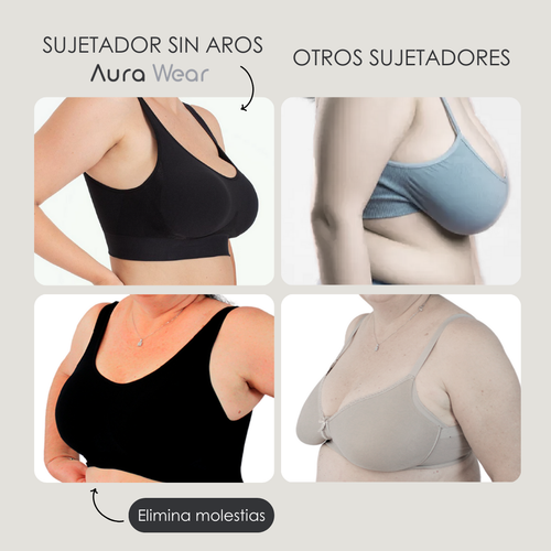 Diferencias entre un sujetador normal y el Sujetador Sin Aros Moldeador de Aura Wear